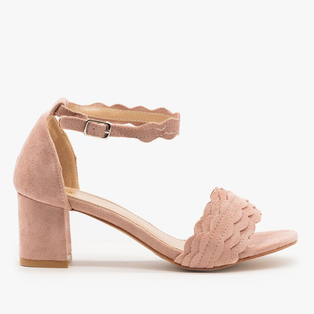Frilly Block Heels - Bella Marie Shoes 