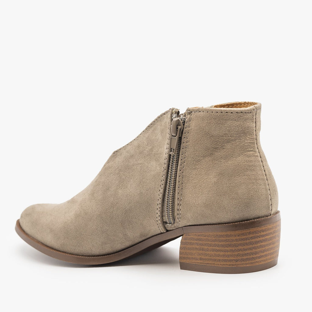 v cut out ankle boots