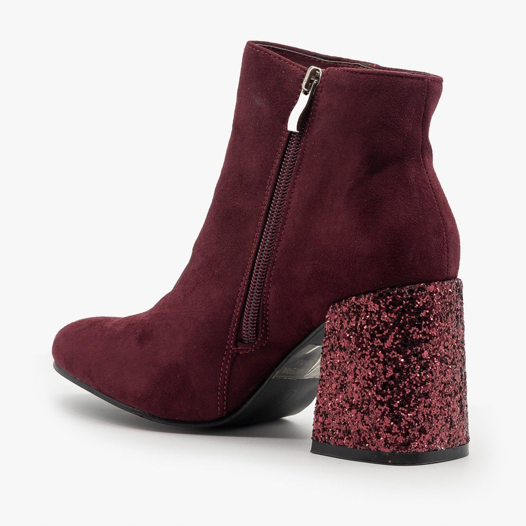 booties with glitter heel