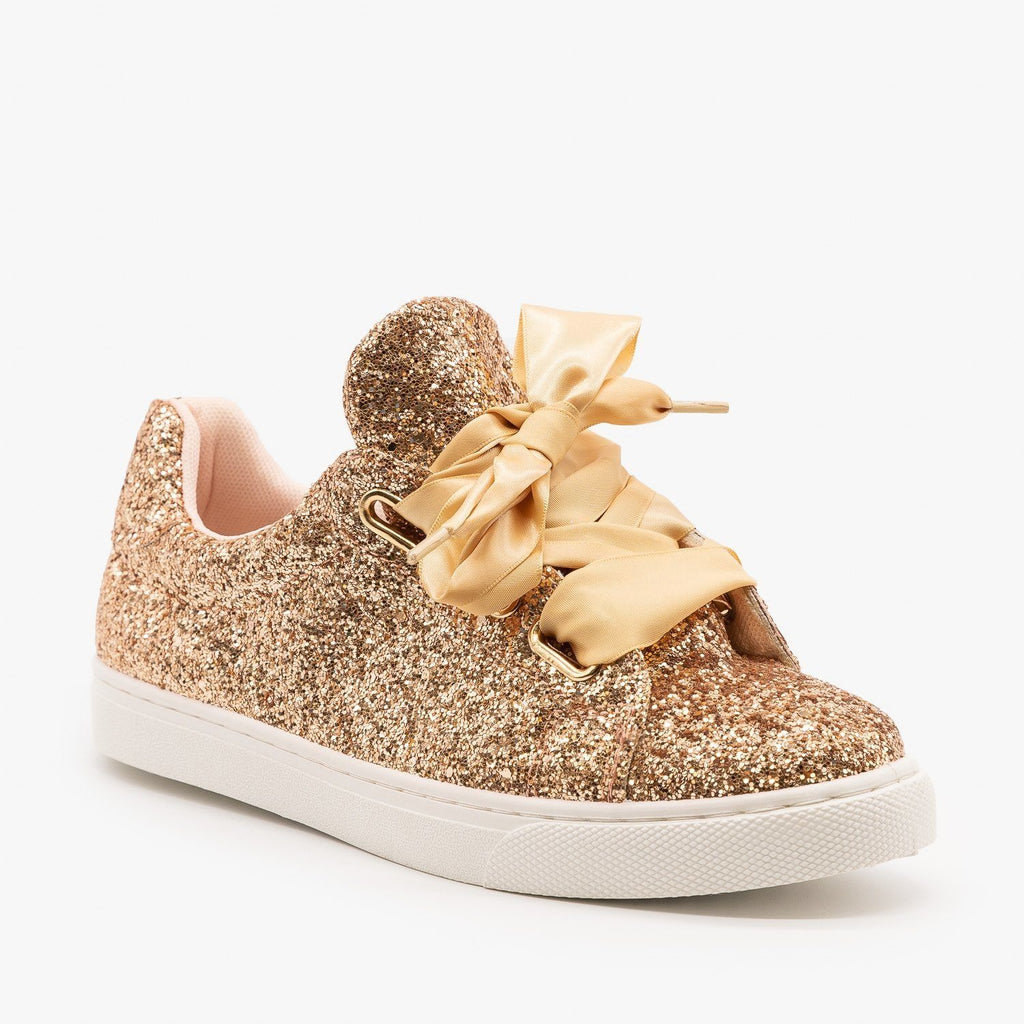 rose gold glitter sneakers womens