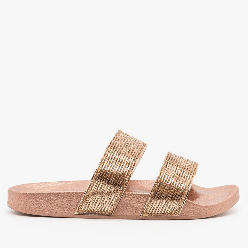 womens gold slides