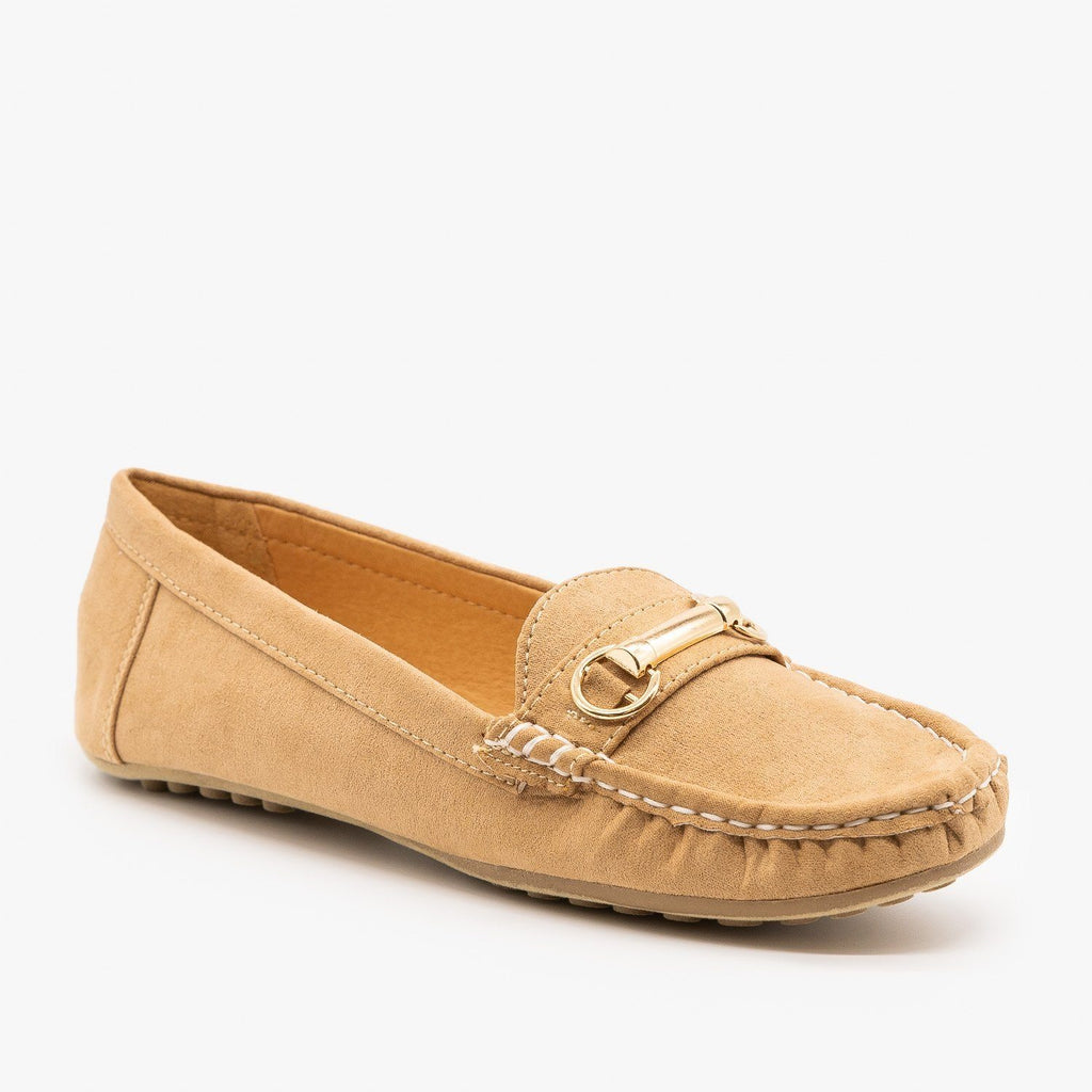 loafers gold buckle