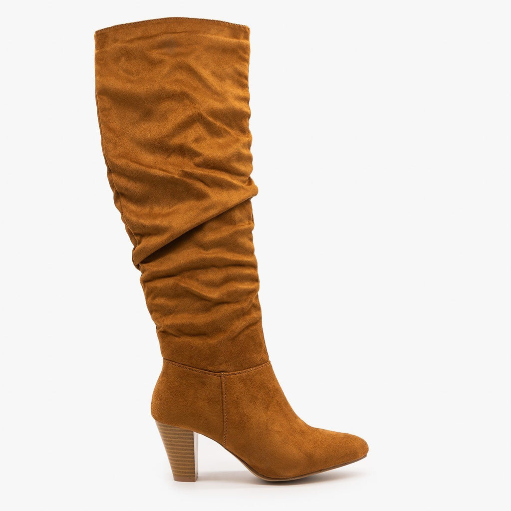 slouchy camel boots