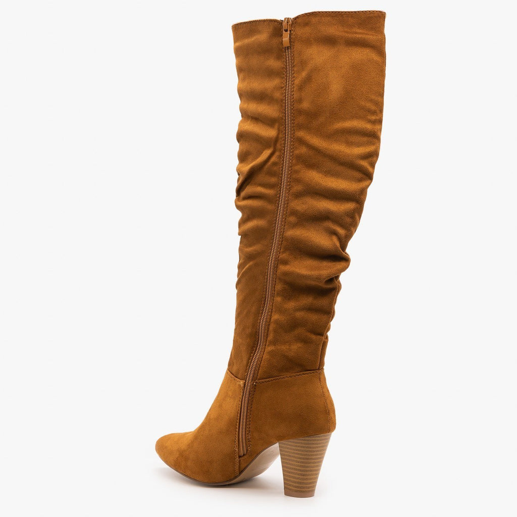 slouchy camel boots