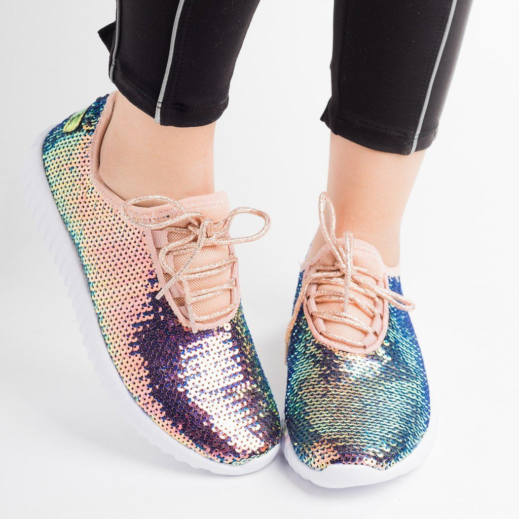 Iridescent Sequin Sneakers - Forever 