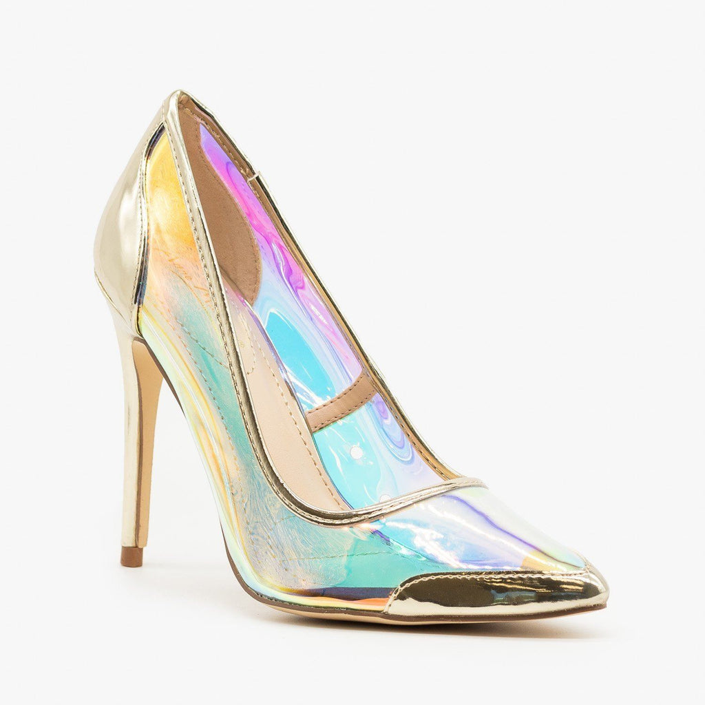 iridescent heels