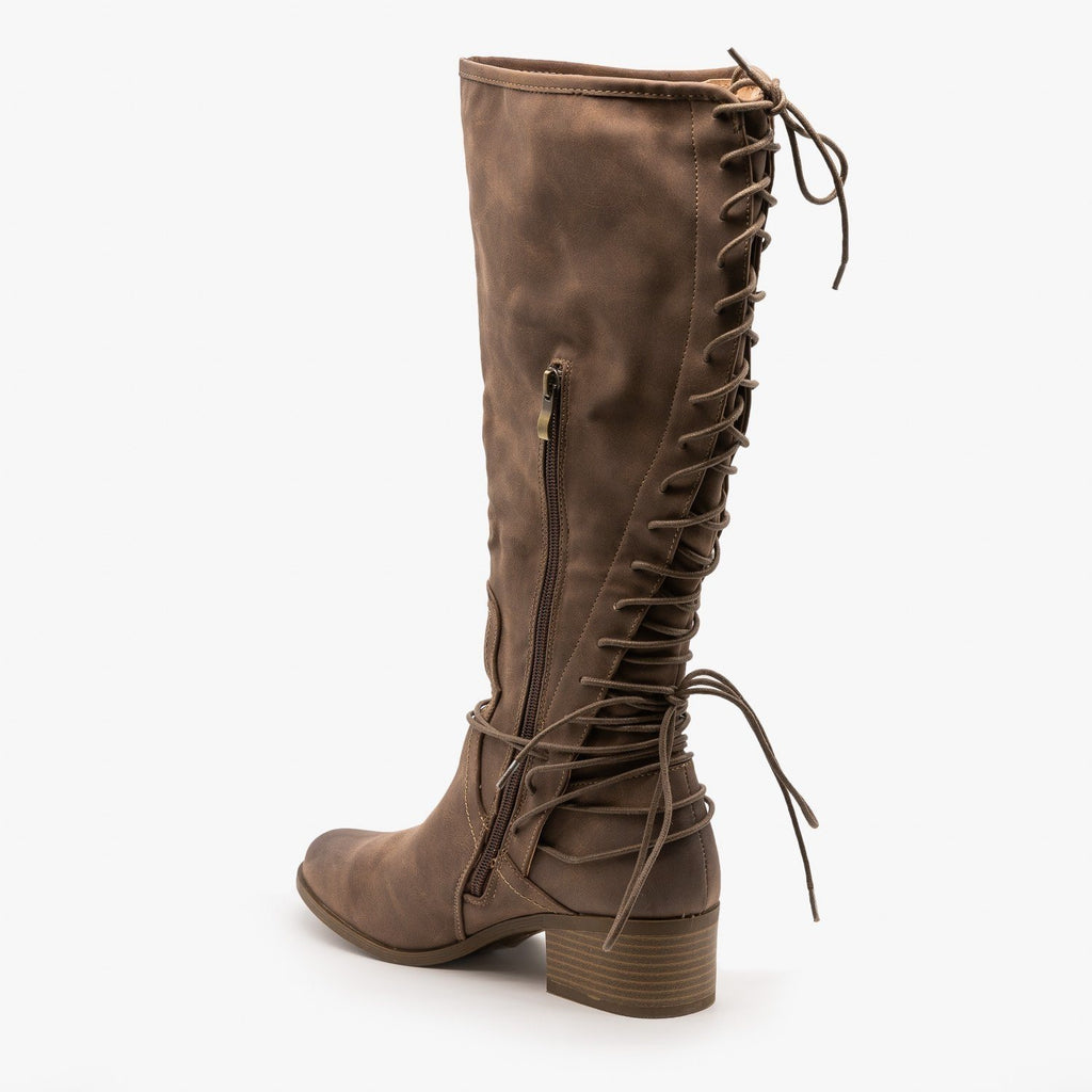 high lace up boots womens