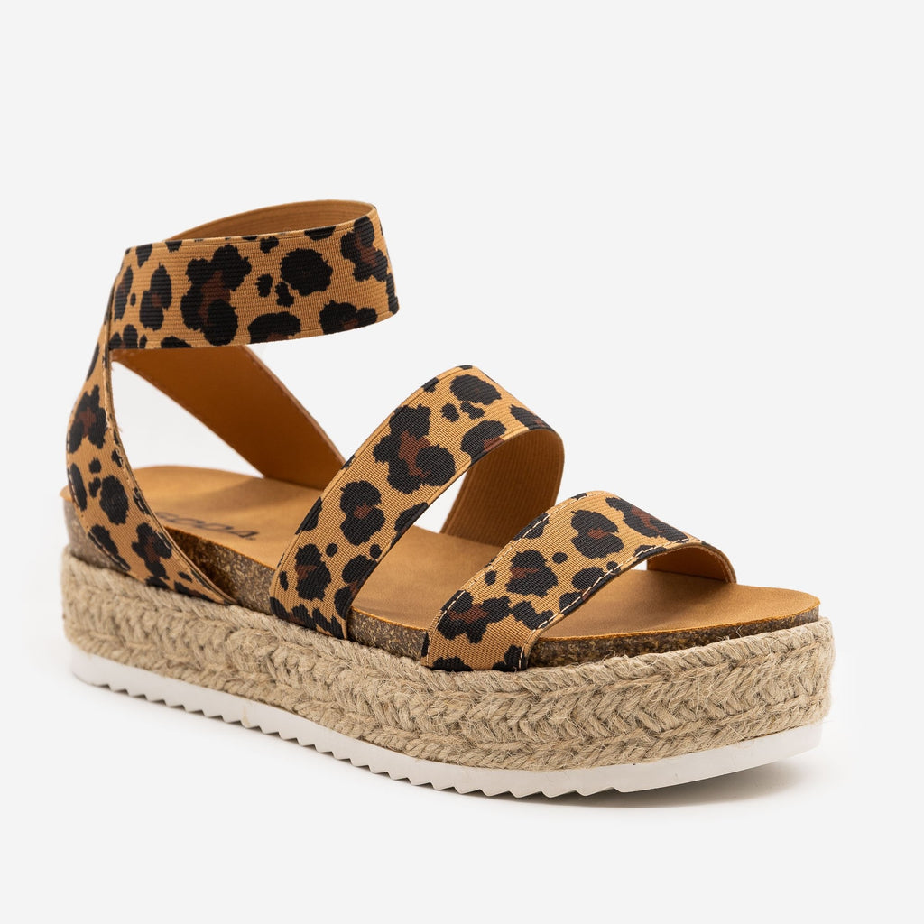 Leopard Espadrille Cork Flatform 