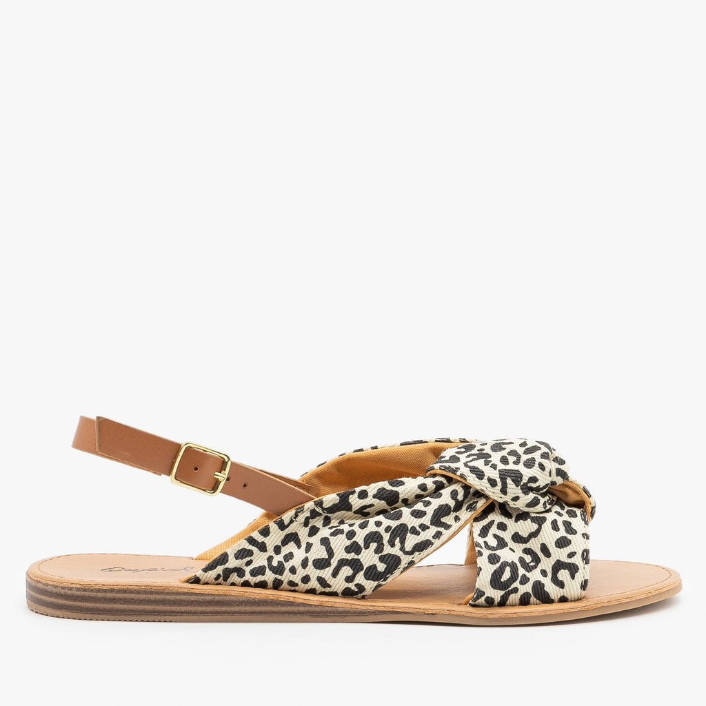 white leopard sandals