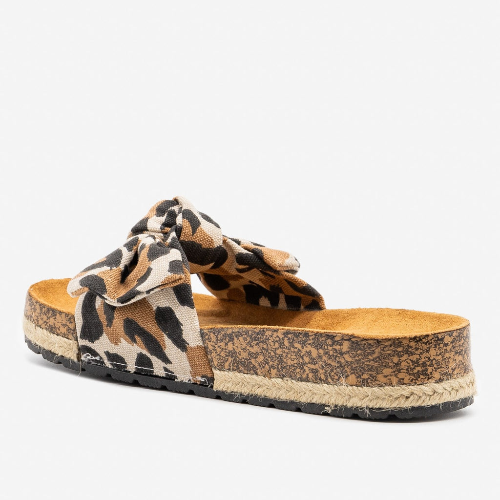 leopard print slides