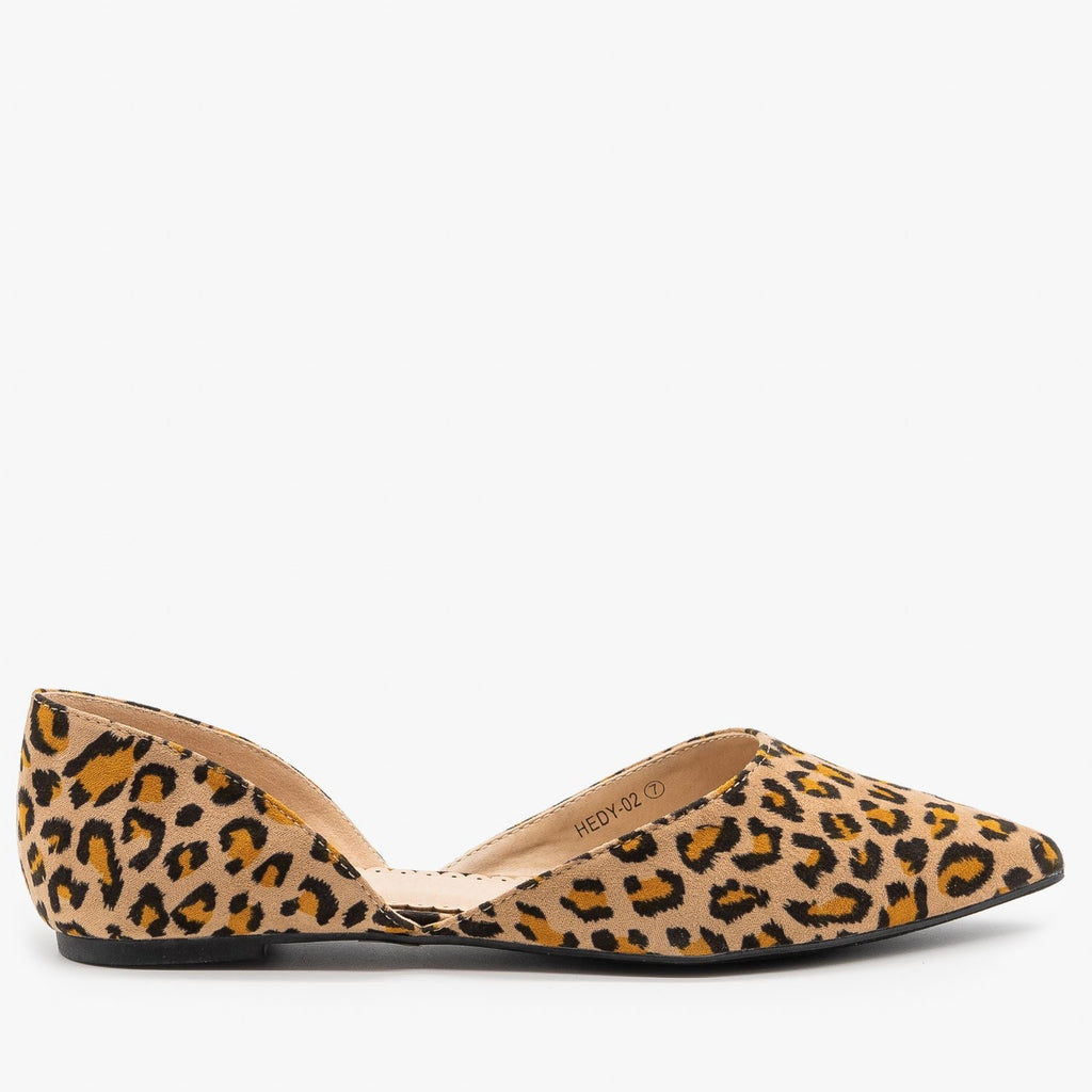 animal print pointed flats