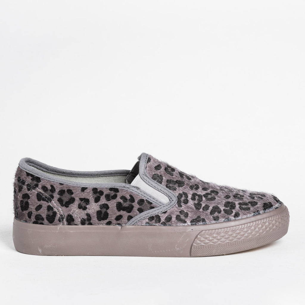 womens leopard print slip on sneakers
