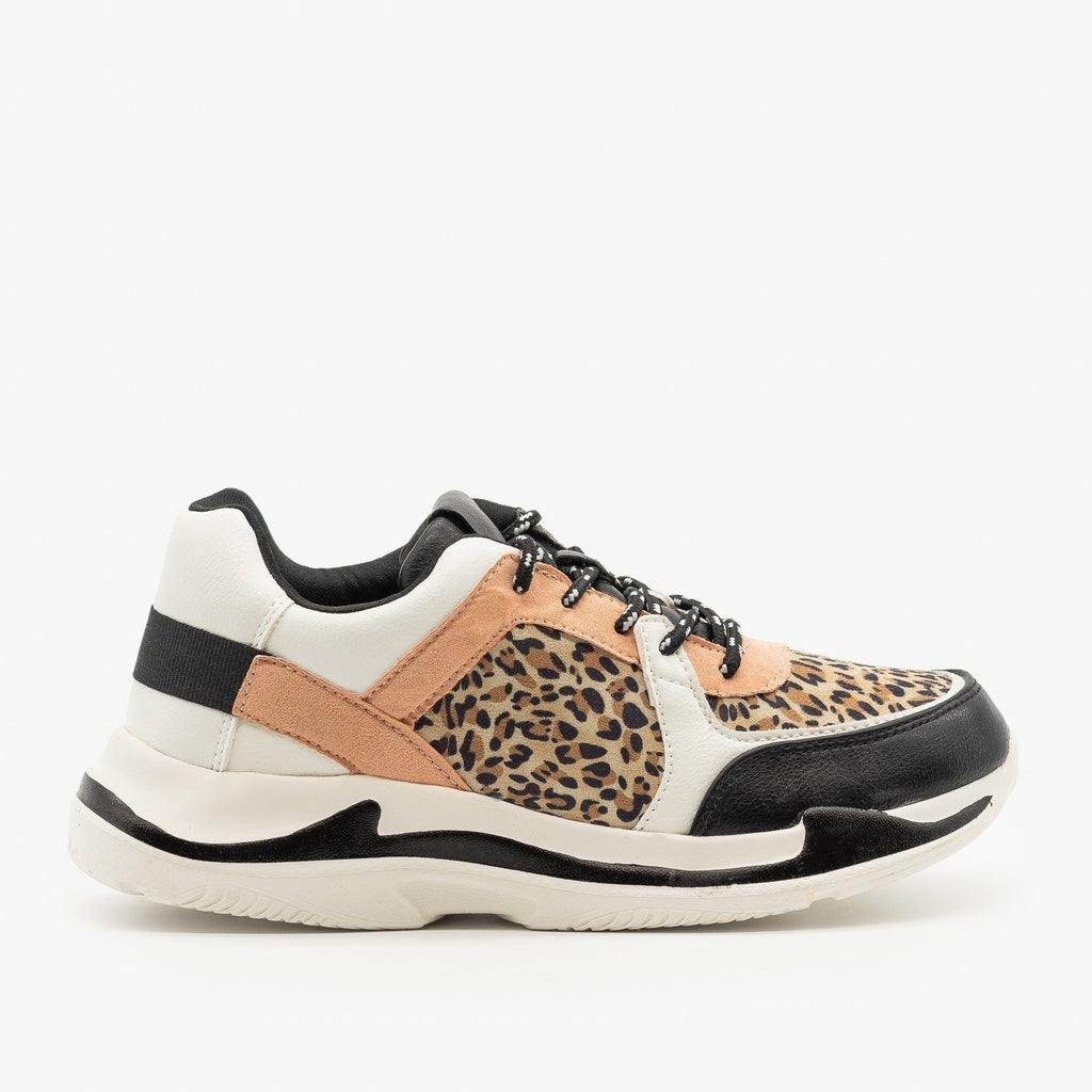 Leopard Sporty Fashion Sneakers - Qupid 
