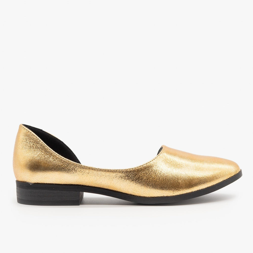 flats with gold heel