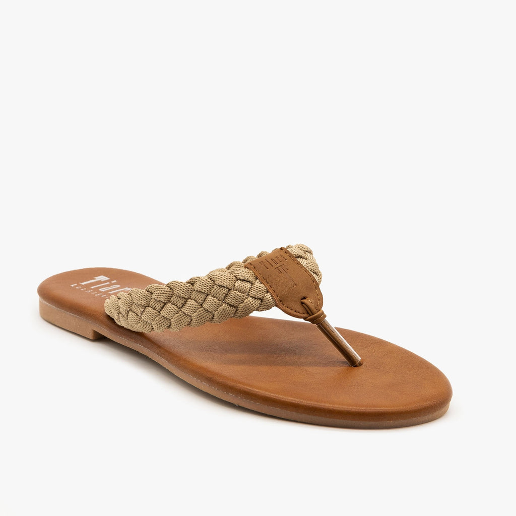 womens braided flip flops