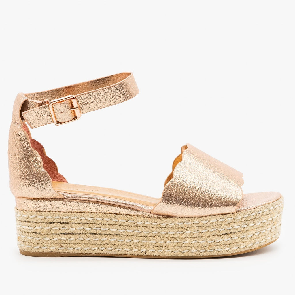 rose gold flatforms