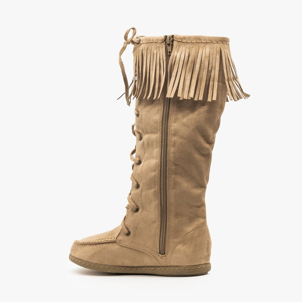 mid calf fringe boots