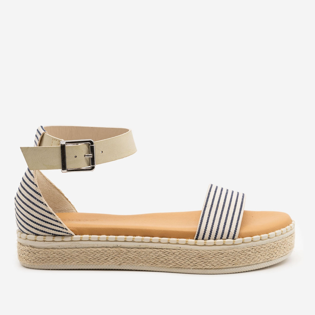striped espadrille sandals