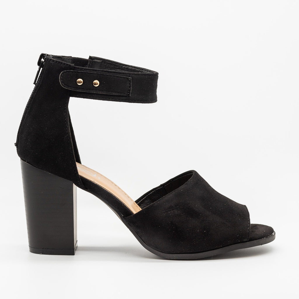 black studded chunky sandals