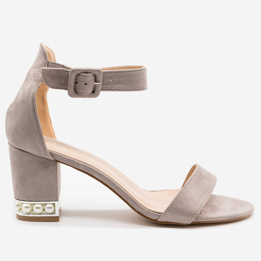 gray chunky heels
