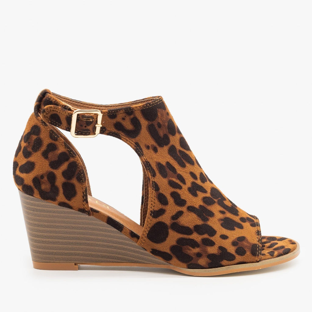 peep toe animal print shoes