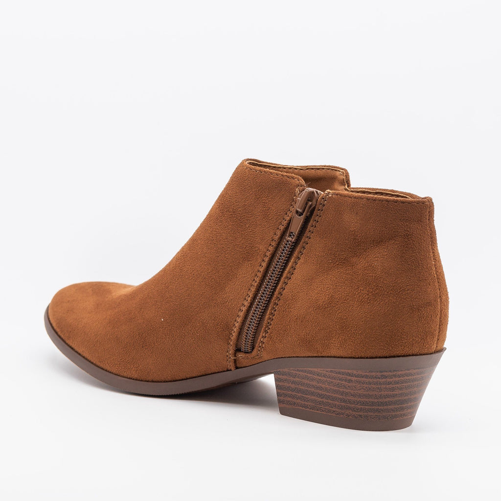 almond toe ankle booties