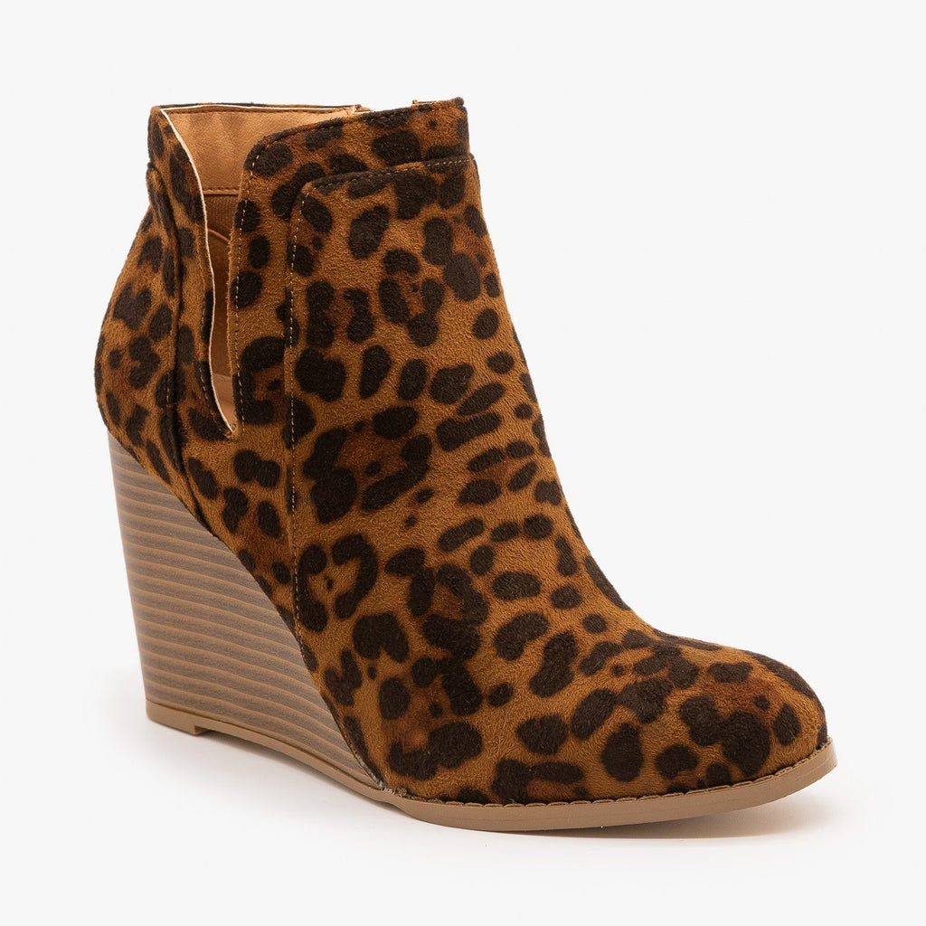 leopard print heeled booties