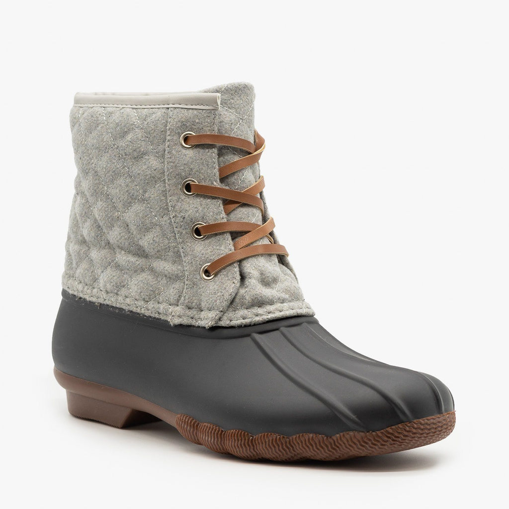 gray duck boots