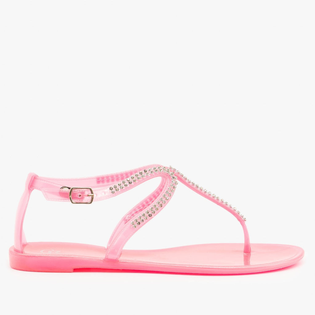 jelly flip flops with rhinestones