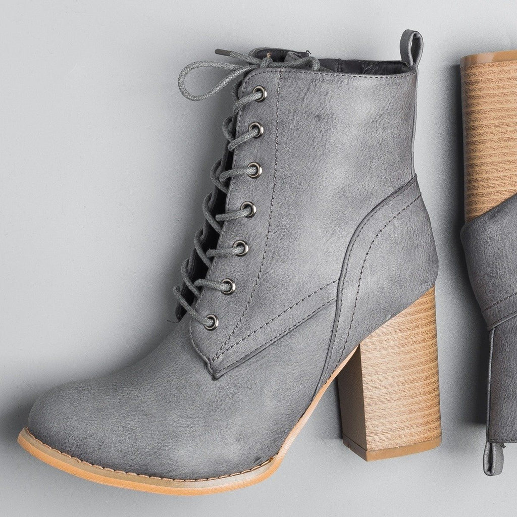 Sassy Lace-Up Booties Glaze Shoes Rider 