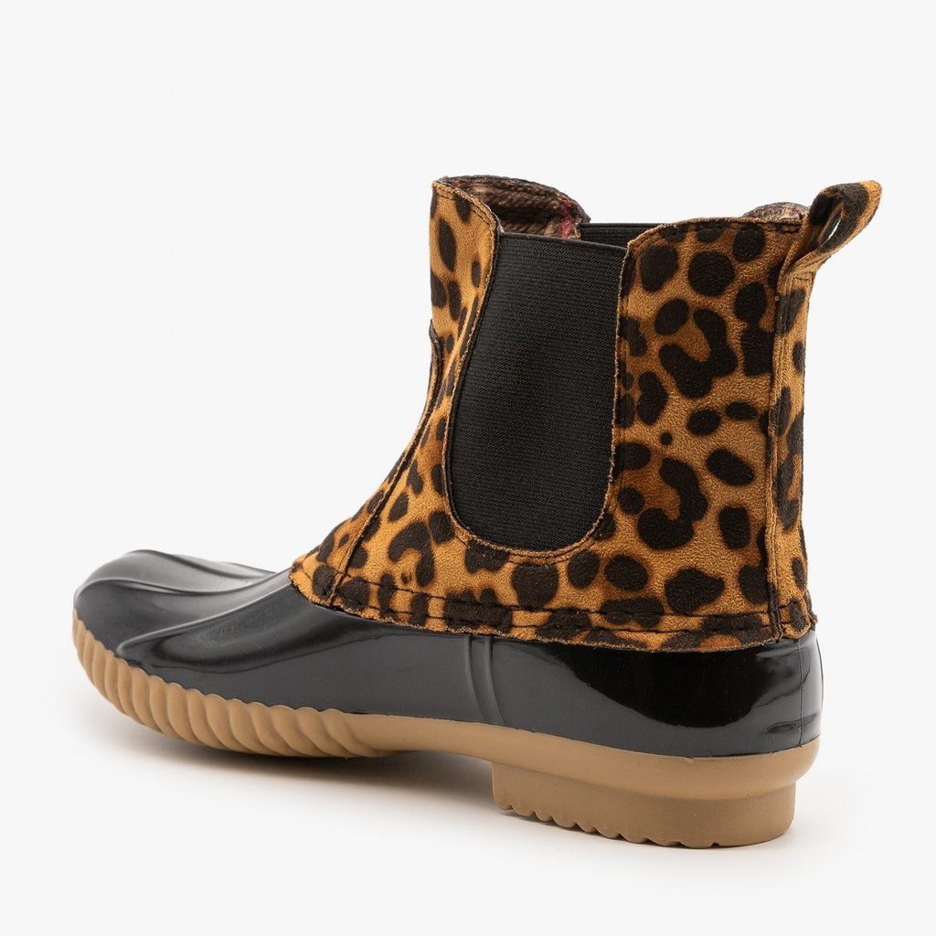 leopard rain booties