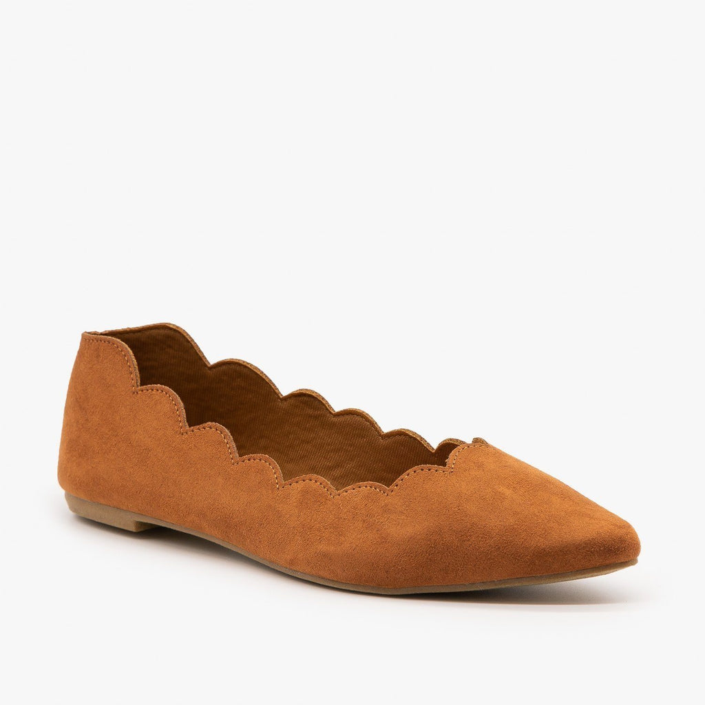 Scalloped Edge Ballet Flat - Bamboo 