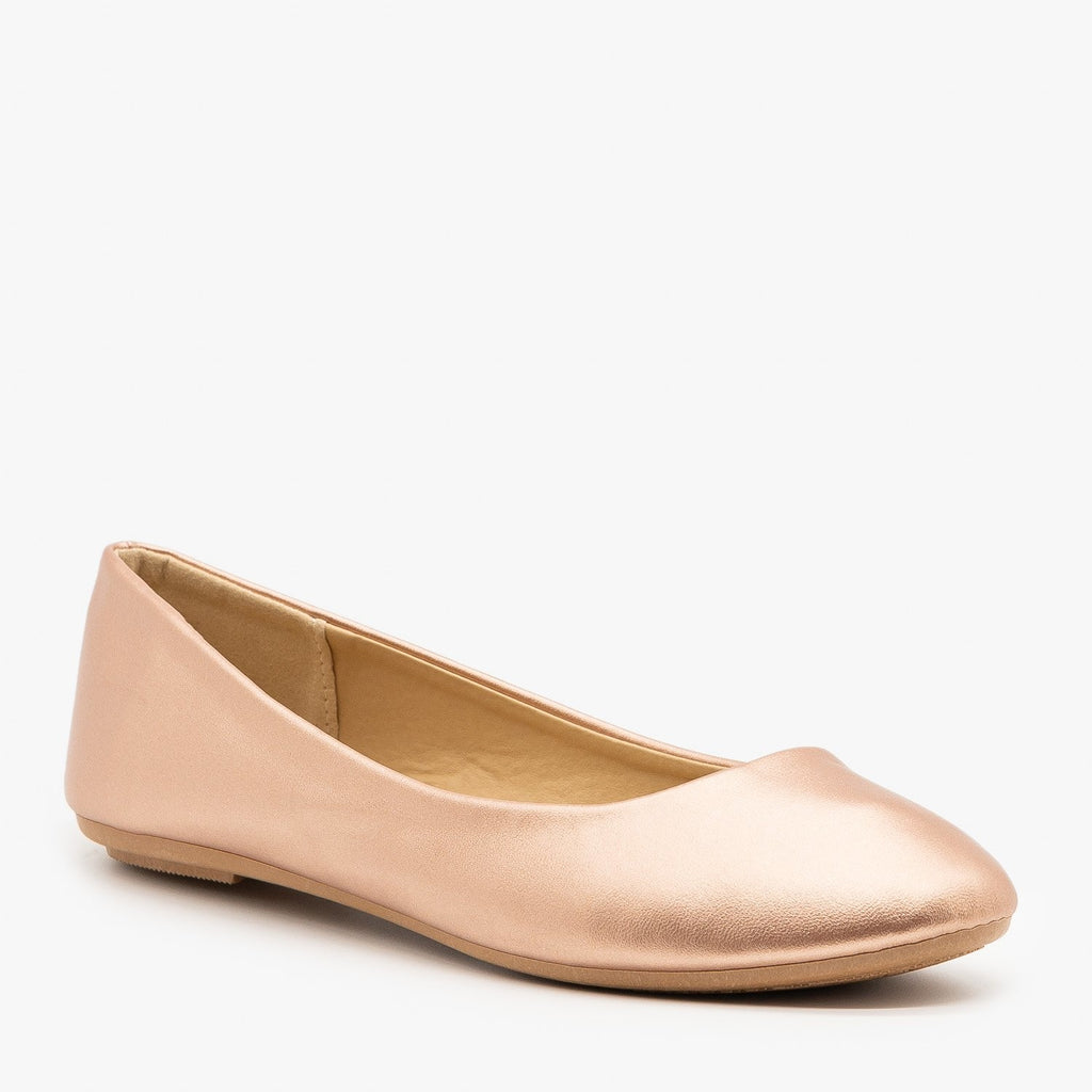 metallic ballet flats womens