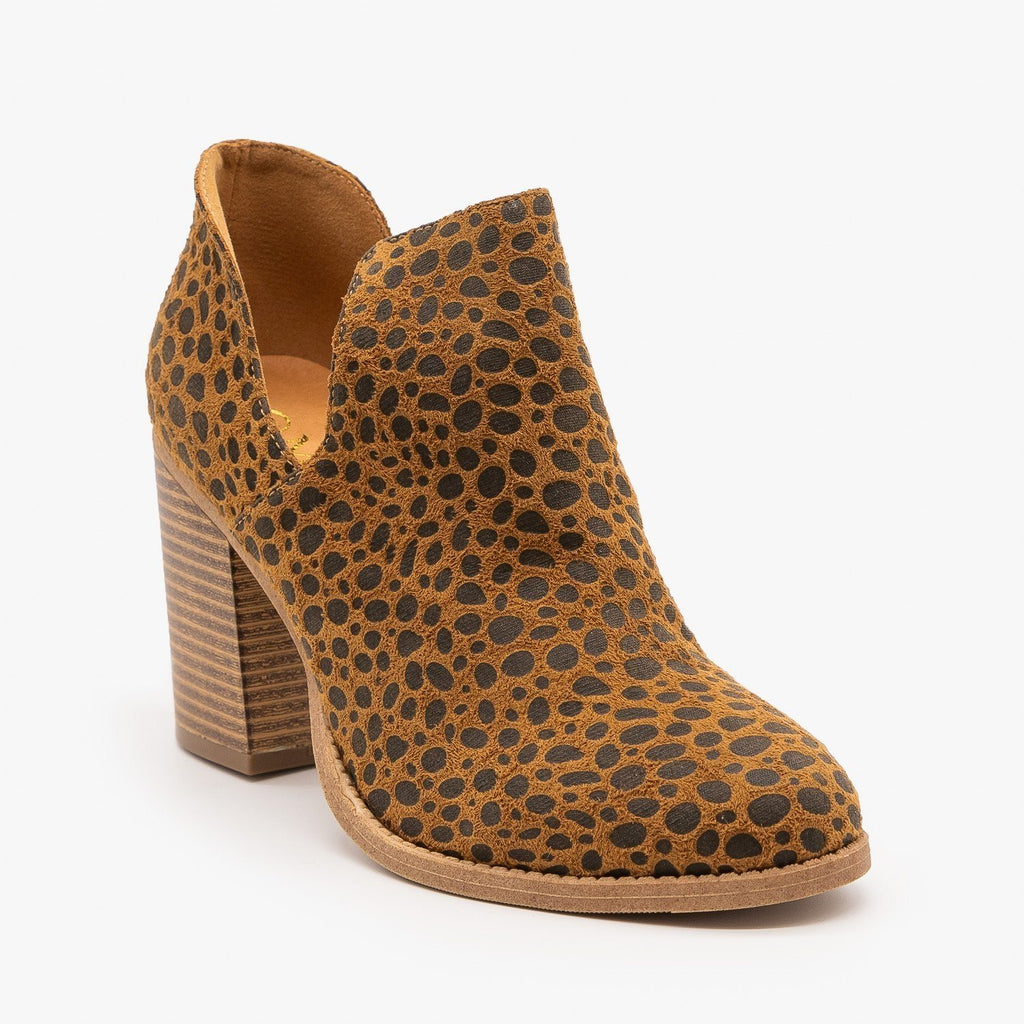 womens animal print booties