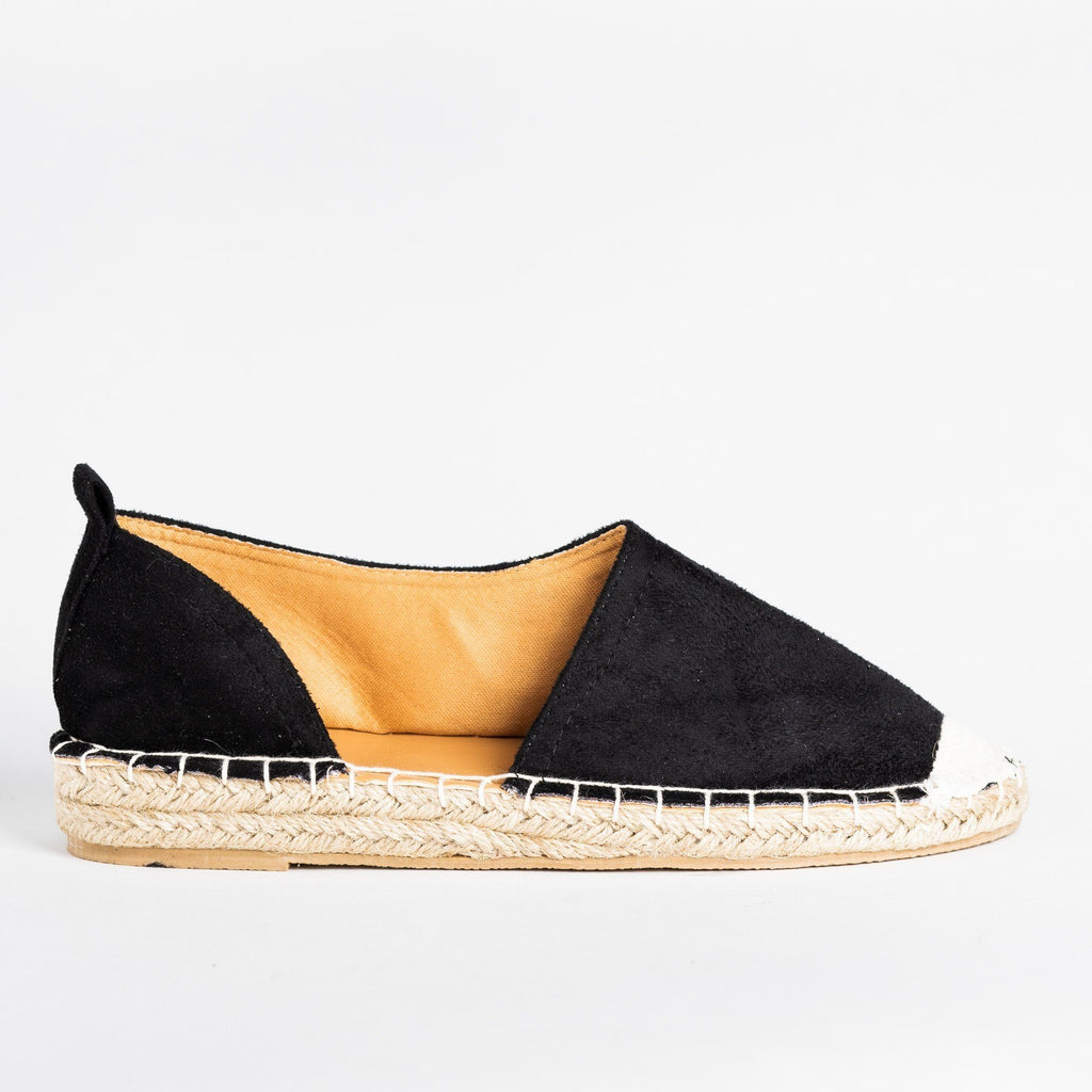 espadrille flats black