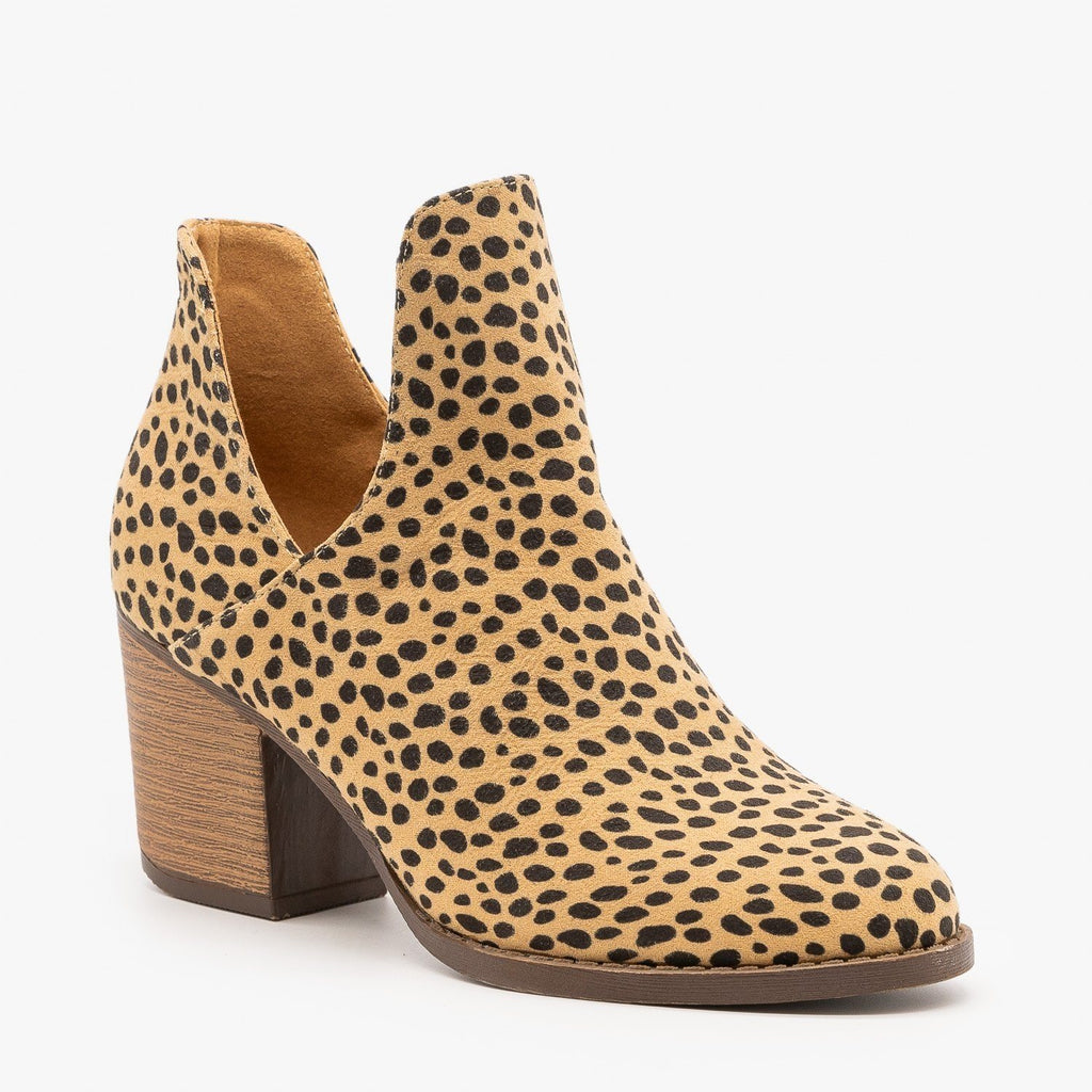 Sleek Cheetah Print Booties - Mata 