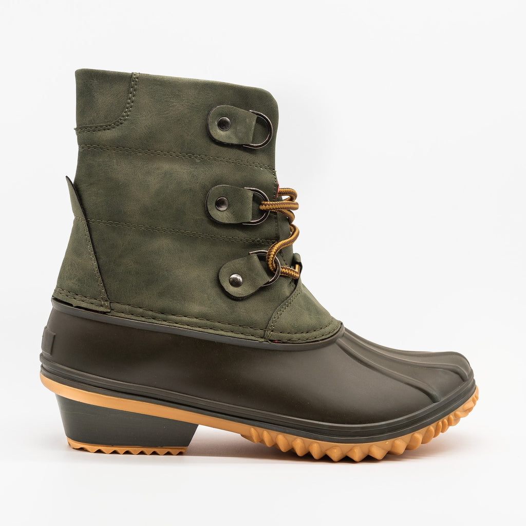 olive duck boots