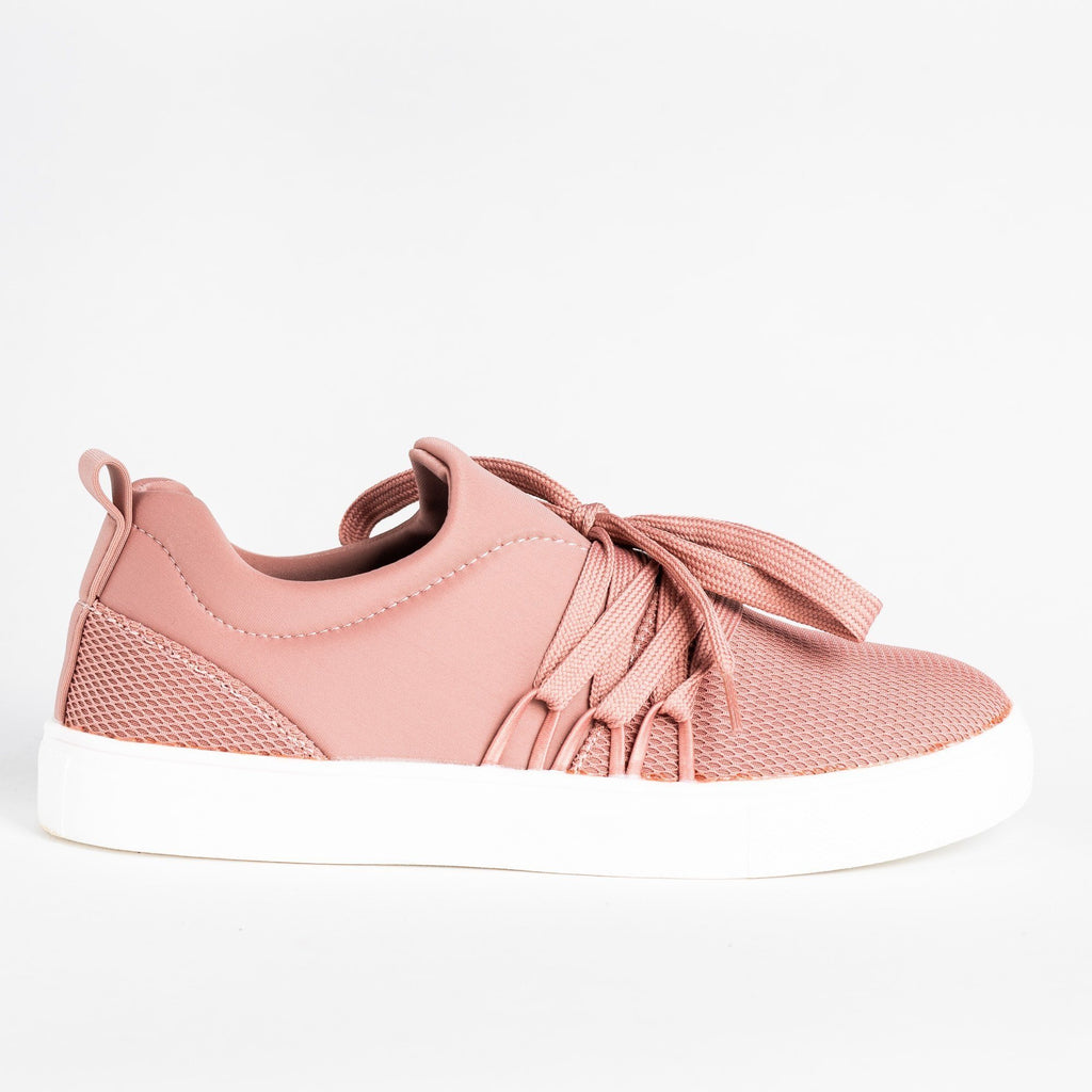 mauve slip on sneakers