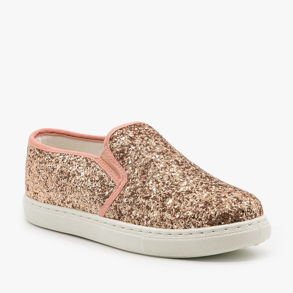 women's glitter slip on shoes