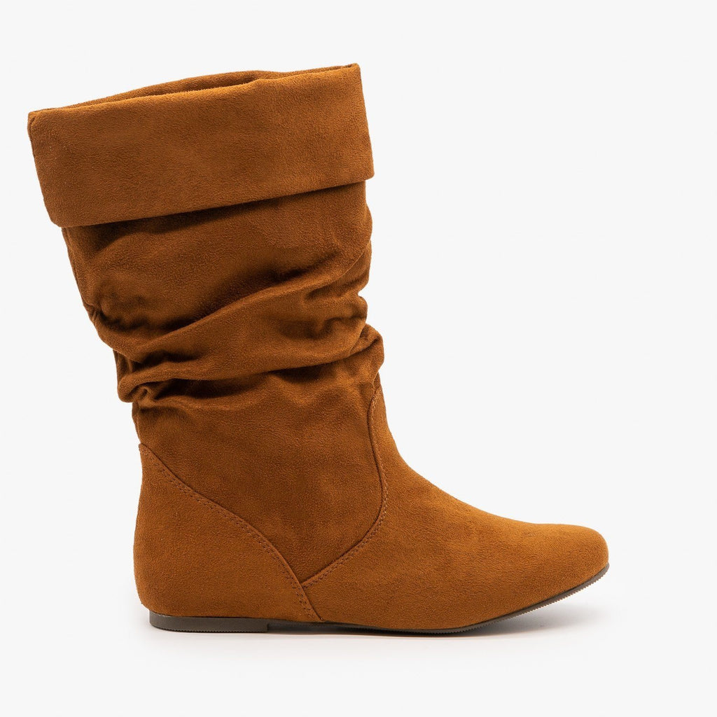 womens suede mid calf boots