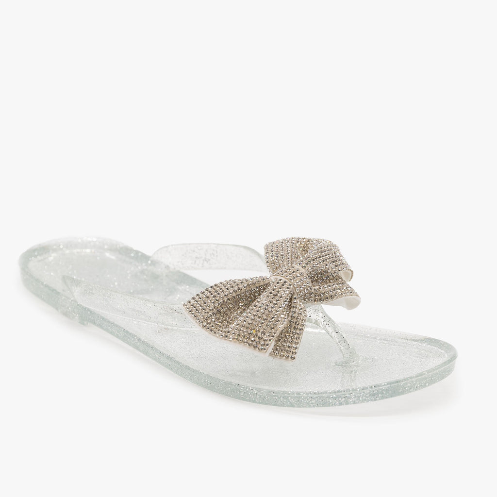 clear rhinestone jelly sandals