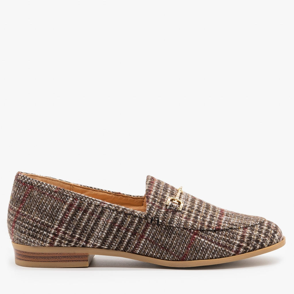 womens plaid loafers