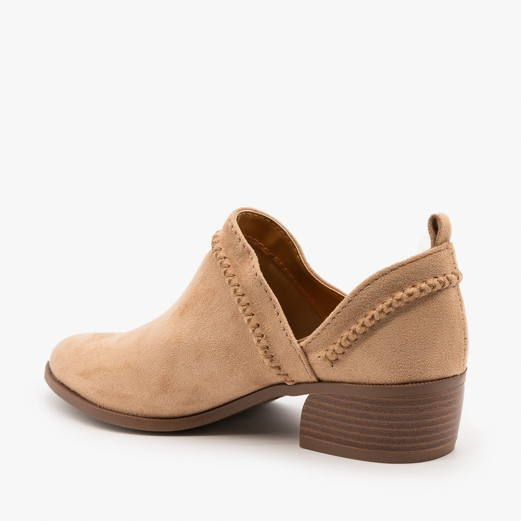 tan cut out boots