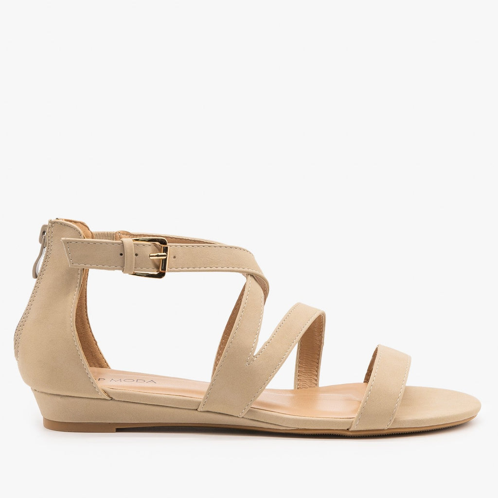 womens strappy wedges