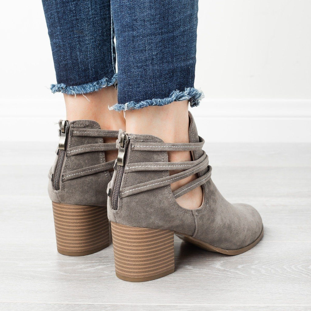 Strappy Wraparound Booties AMS Shoes 