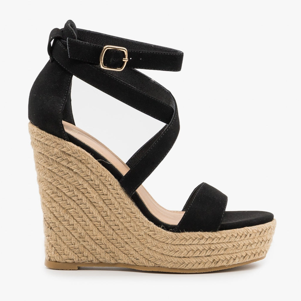 black strap wedges