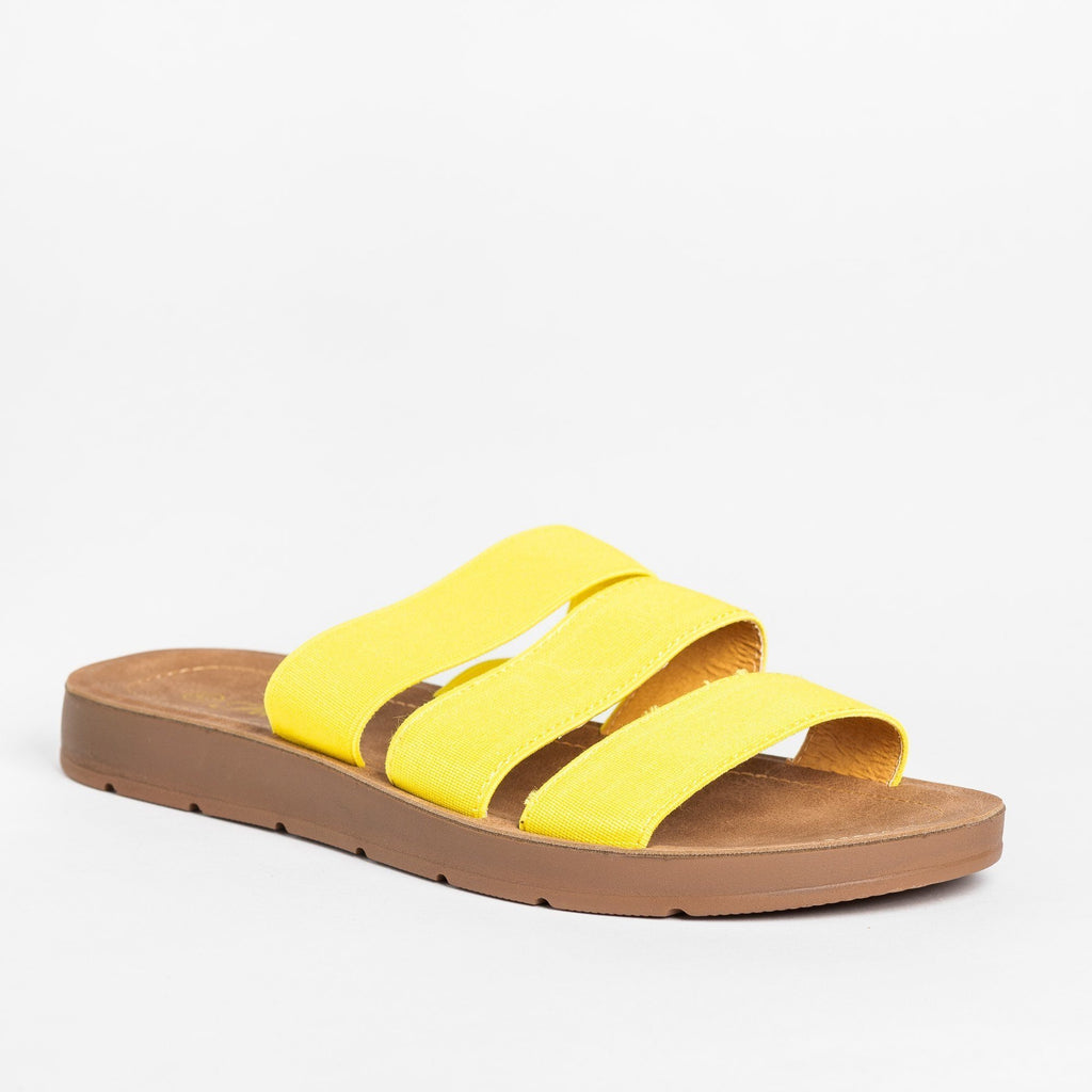 slip on stretchy sandals