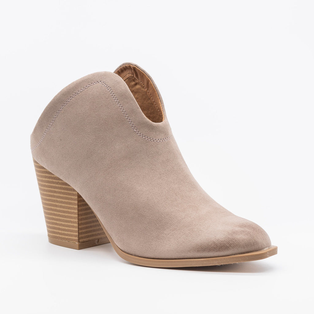 beige western ankle boots