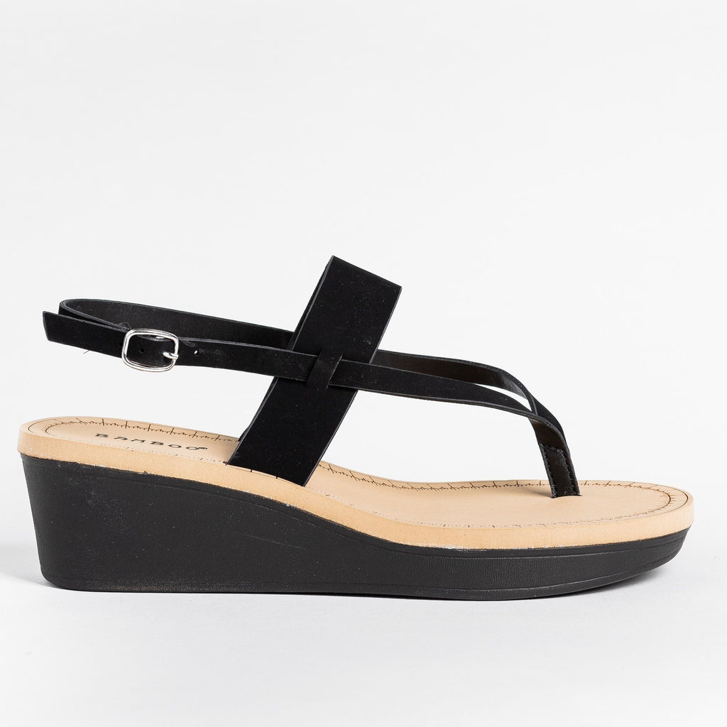 bamboo black wedges