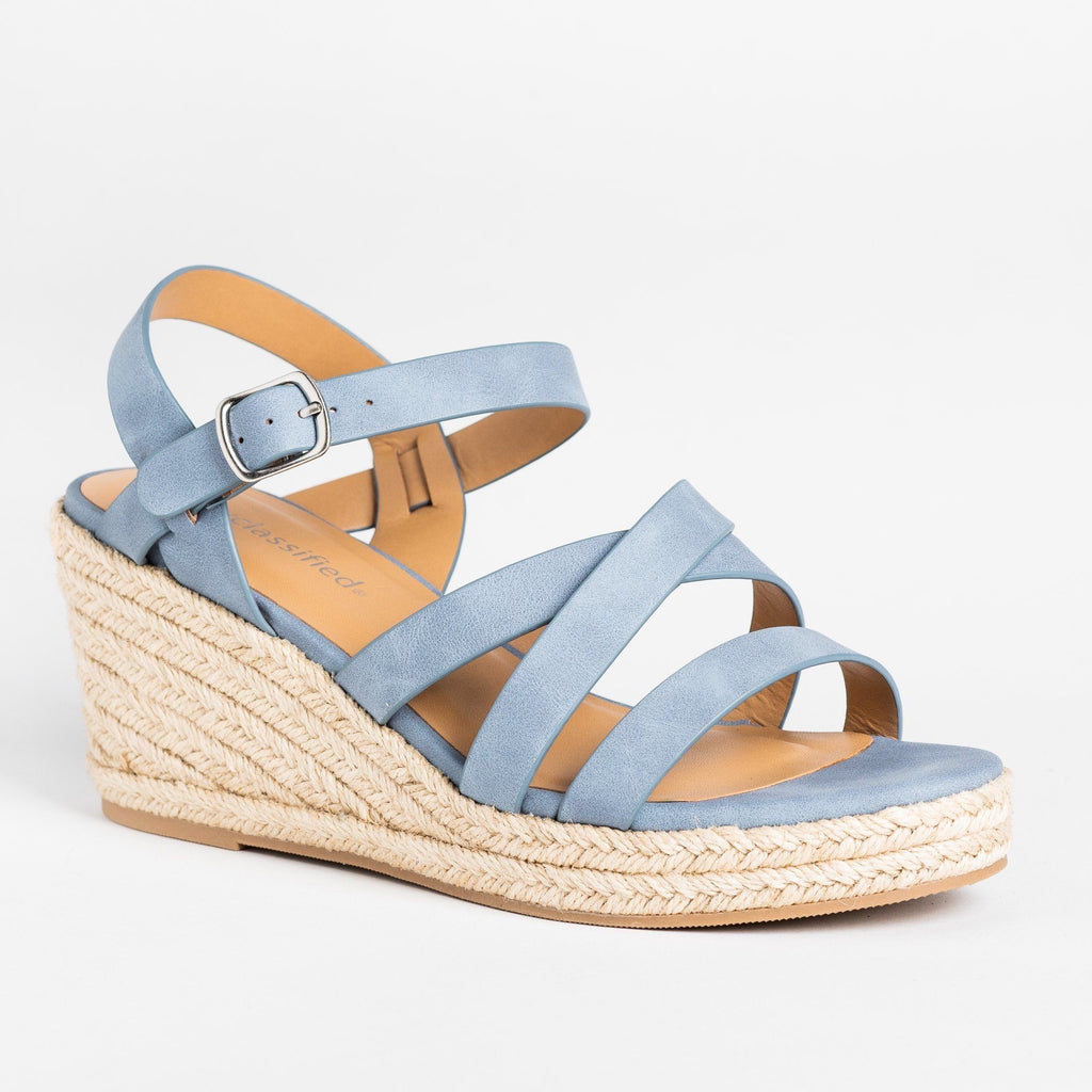 dusty blue wedges